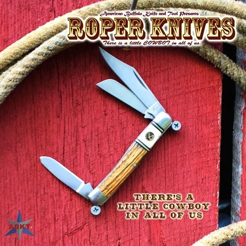 ABKT ROPER SERIES LAREDO STAG - STOCKMAN 3-BLADE WOOD HANDLES - Image 2