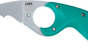 CRKT BEAR CLAW 2.39" GREEN W/ - VEFF SERRATIONS BELT CLIP