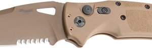 HOGUE K320A M17 3.5" AUTO FLDR - DROP POINT BLADE POLY TAN