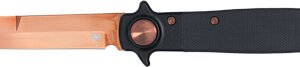 COBRATEC STILETTO 4" ROSE GOLD - BLADE BLACK G-10 BUTTON LOCK