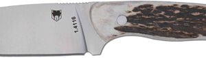 COBRATEC TWIN MOUNTAIN 4" - FIXED BLADE GENIUN STAG W/SHTH
