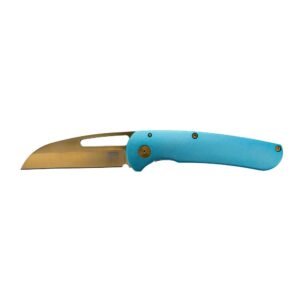 SOG Knives Escape FL Folding Knife 3" Sheepsfoot Blade Blue Gold