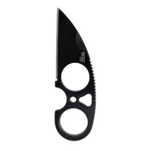 SOG Knives Snarl Blackout Fixed Blade Knife 2.3" Sheepsfoot Blade Black Blister