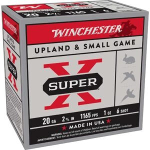 Winchester Super-X Heavy Game Shotshells 20 ga 2-3/4" 1 oz 1165 fps #6 25/ct