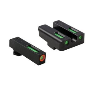 Truglo TFX Pro Tritium/Fiber-Optic Day/Night Sights Fit Glock 17 17L 19 23 24 26 27 33 34 35 38 39 45 - Orange Outline Front/Rear Green