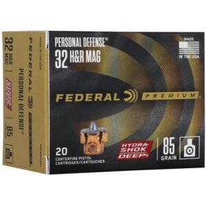Federal Hydra-Shok Deep Handgun Ammunition .32 H&R 85 gr JHP 1025 fps 20/ct