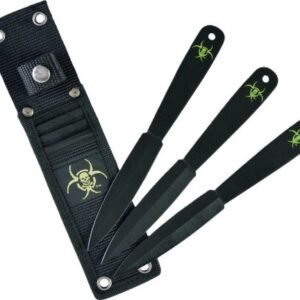 RUKO THROWNING KNIVES 3 PC - 7.38" CARBON STEEL CLAMSHELL