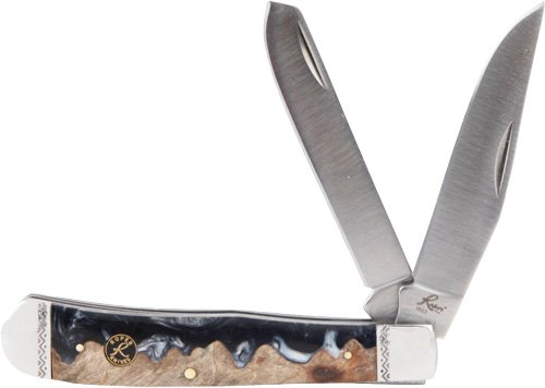 ABKT ROPER LAHAR SERIES 2BLADE - TRAPPER 3.25" WOOD RESIN HNDL