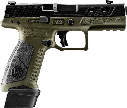 BERETTA APX A1 FS PORTED 9MM - 4.25" 17 & 21RD OD GREEN