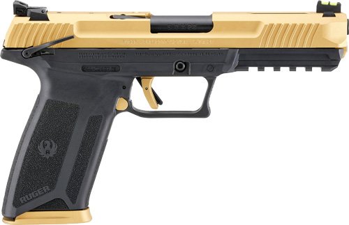 RUGER 57 5.7X28MM ADJ. SIGHTS - 20-SHOT BLACK FRAME GOLD SLIDE