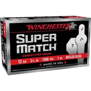 Winchester Super Match Shotshells 12ga 2-3/4" 1oz 1300fps Slug 10/ct